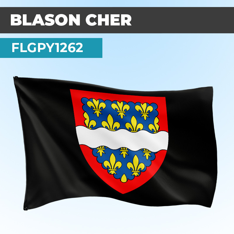 Drapeau CHER| Pavillon Noir | Blason Armoirie
