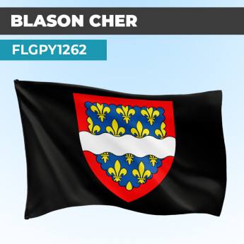 Drapeau CHER| Pavillon Noir | Blason Armoirie