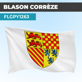 Drapeau CORREZE| Pavillon Blanc | Blason Armoirie