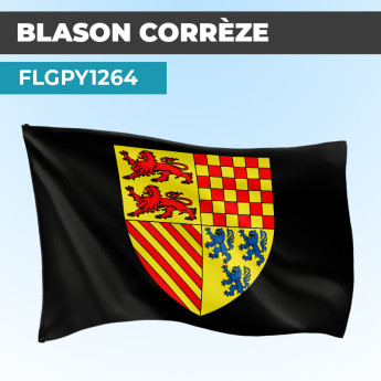 Drapeau CORREZE| Pavillon Noir | Blason Armoirie
