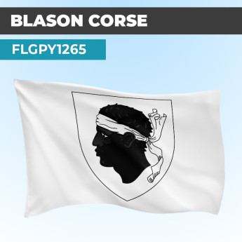Drapeau CORSE | Pavillon Blanc | Blason Armoirie