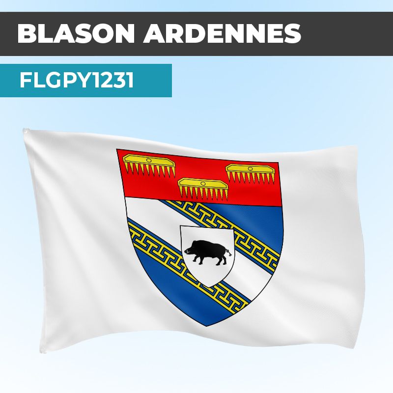 Drapeau ARDENNES | Pavillon Blanc | Blason Armoirie