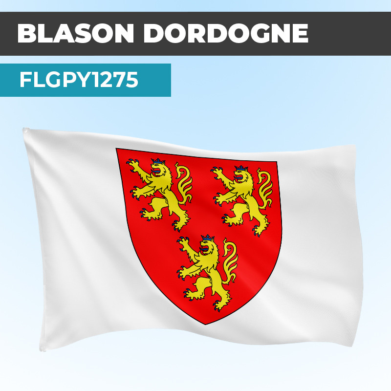 Drapeau DORDOGNE | Pavillon Blanc | Blason Armoirie
