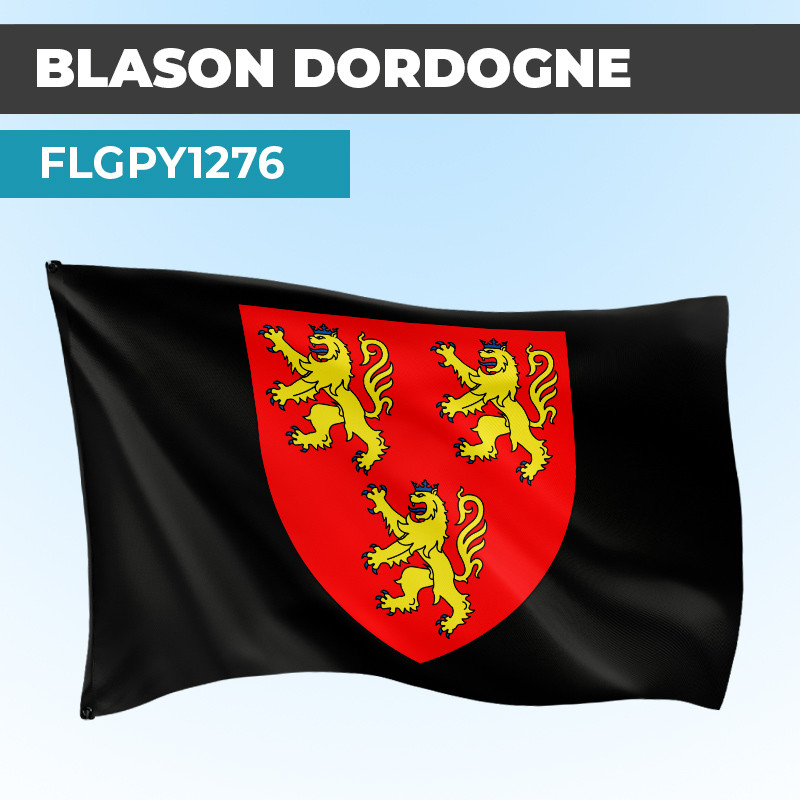 Drapeau DORDOGNE | Pavillon Noir | Blason Armoirie