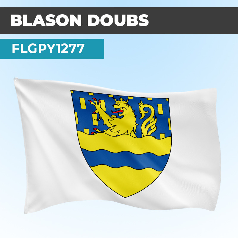 Drapeau DOUBS | Pavillon Blanc | Blason Armoirie