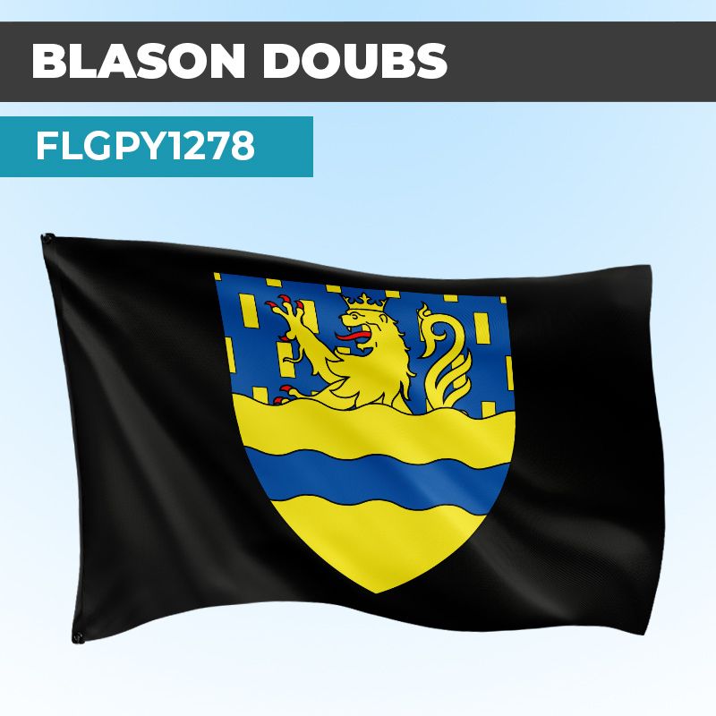 Drapeau DOUBS | Pavillon Noir | Blason Armoirie