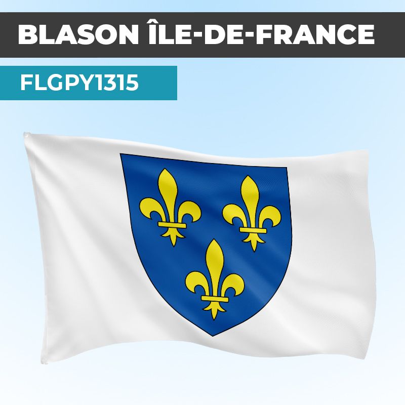 Drapeau ILE DE FRANCE | Pavillon Blanc | Blason Armoirie