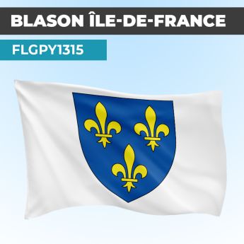 Drapeau ILE DE FRANCE | Pavillon Blanc | Blason Armoirie