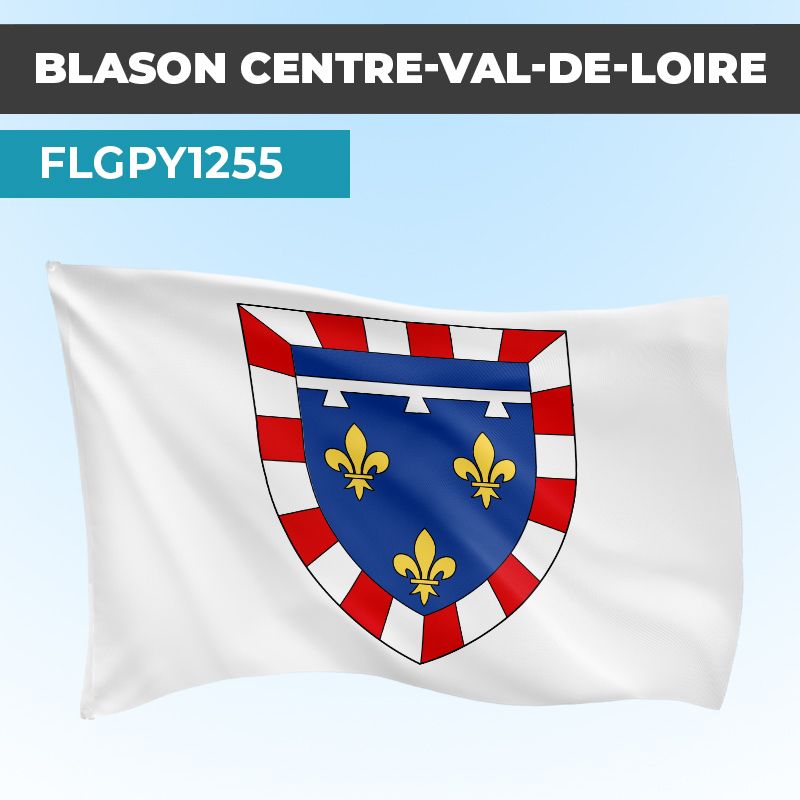 Drapeau CENTRE VAL DE LOIRE | Pavillon Blanc | Blason Armoirie