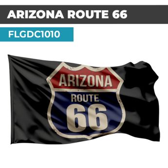 Drapeau Blason ROUTE 66 | Etendard Noir USA  | Drapeau ARIZONA