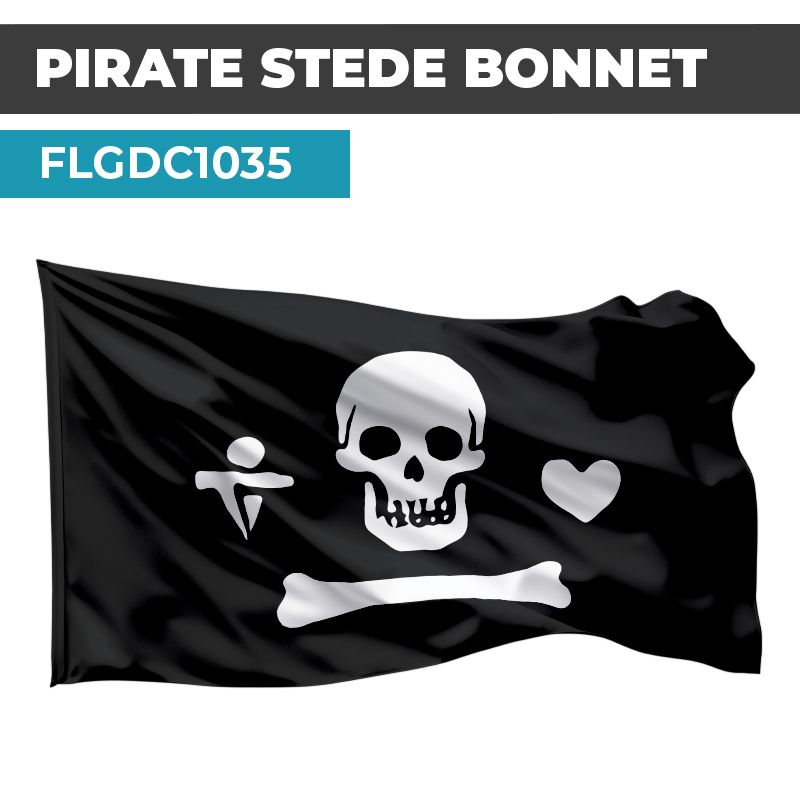 Drapeau PIRATE  | Pavillon Noir  | Drapeau Stede BONNET
