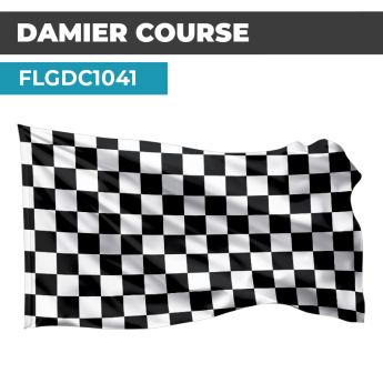 Drapeau DAMIER COURSE  | Fanion Damier  | Bannière Noir et Blanc