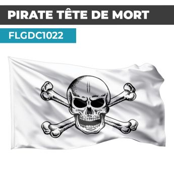 Drapeau PIRATE | Pavillon Blanc| Drapeau TETE DE MORT