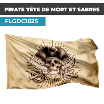 Drapeau PIRATE | Pavillon Tête de Mort| Drapeau Pirate Vieilli