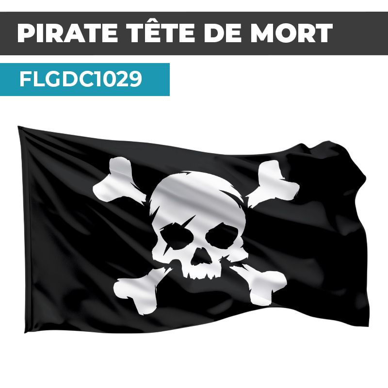 Drapeau PIRATE Tête de Mort | Pavillon Noir| Drapeau Tête de Mort