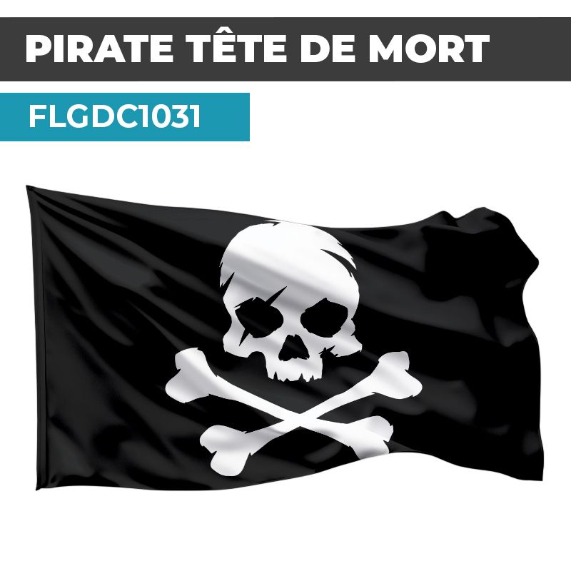 Drapeau PIRATE Tête de Mort | Pavillon Noir| Drapeau Bateau Pirate