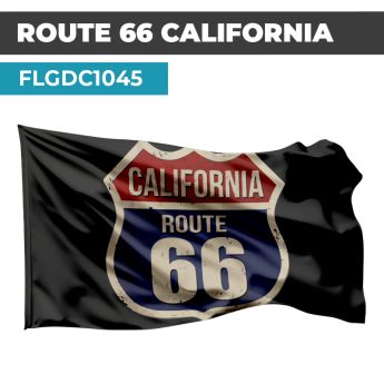 Drapeau Blason ROUTE 66 | Etendard Noir USA| Drapeau CALIFORNIA