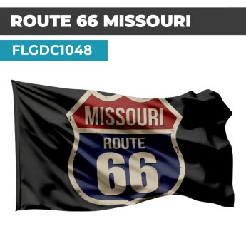 Drapeau Blason ROUTE 66 | Etendard Noir USA| Drapeau MISSOURI