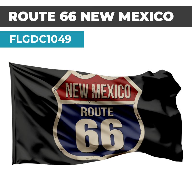Drapeau Blason ROUTE 66 | Etendard Noir USA| Drapeau NEW MEXICO