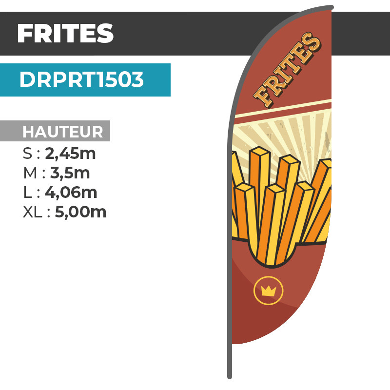 Drapeau FRITES | Montage Facile et Rapide | DRPRT1503