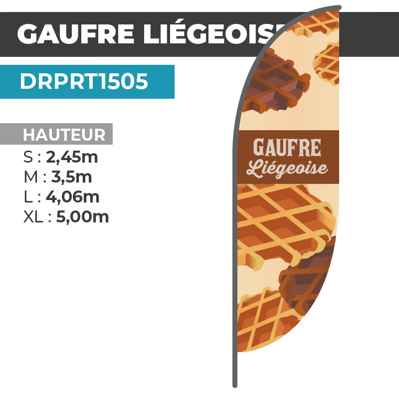 Drapeau GAUFRE LIEGEOISE | Couleurs Vives Anti-UV | DRPRT1505