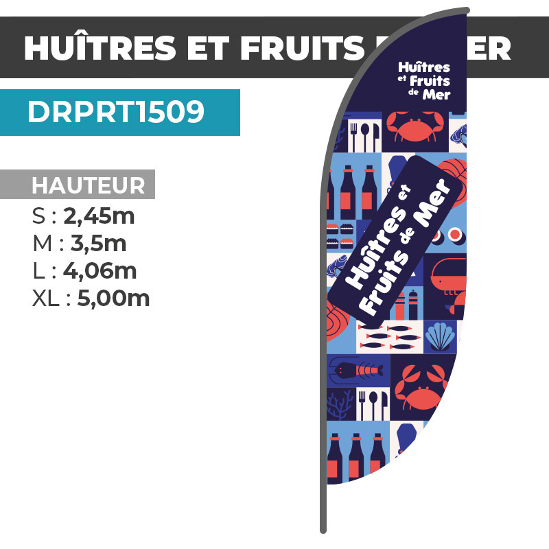 Drapeau HUITRES ET FRUITS DE MER | Visuel Exclusif | DRPRT1509