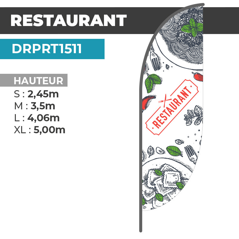Drapeau RESTAURANT | Signalétique Extérieure | DRPRT1511