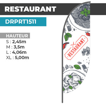 Drapeau RESTAURANT | Signalétique Extérieure | DRPRT1511