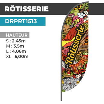 Drapeau RÔTISSERIE | Couleurs Vives Anti-UV | DRPRT1513