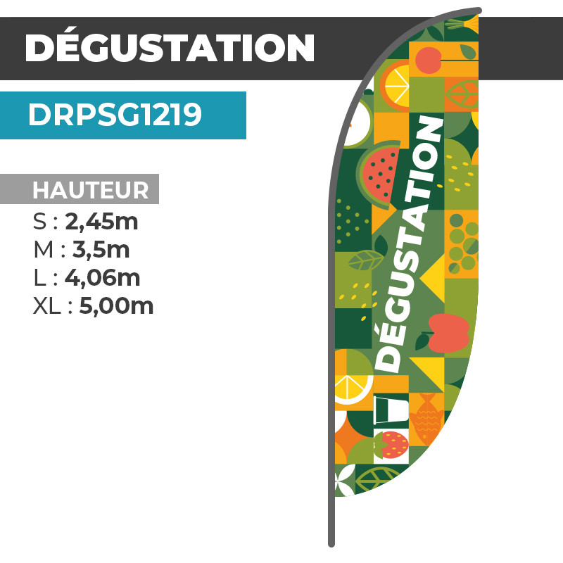 Drapeau DEGUSTATION | Impression Durable | DRPSG1219