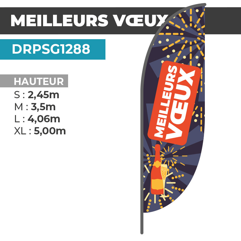 Drapeau MEILLEURS VOEUX | Montage Facile et Rapide | DRPSG1288