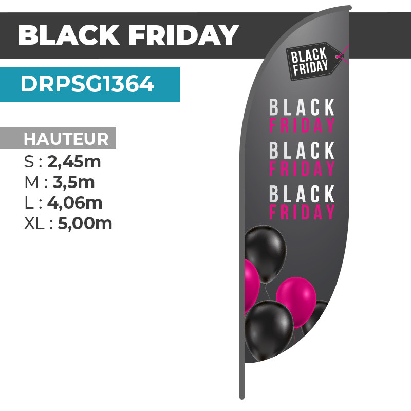 Drapeau BLACK FRIDAY | Haute visibilité | DRPSG1364