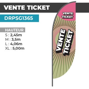Drapeau VENTE TICKET | Signalétique Extérieure | DRPSG1365