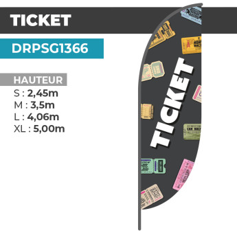 Drapeau TICKET | Montage Facile et Rapide | DRPSG1366