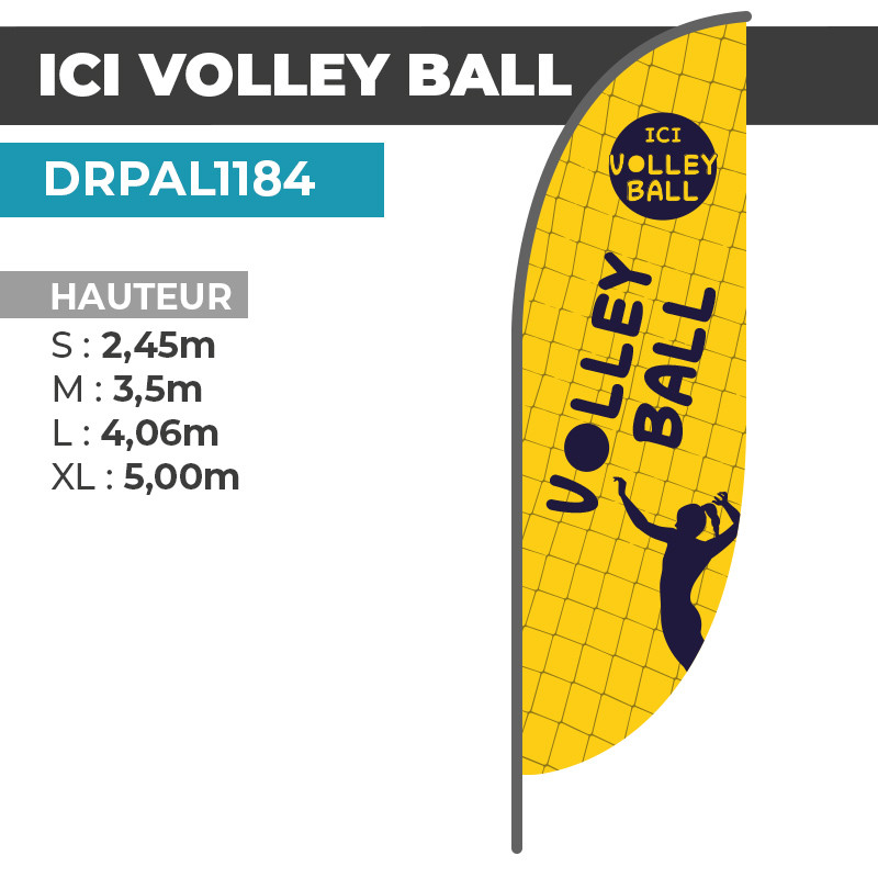 Drapeau ICI VOLLEY BALL |  Impression Durable   | DRPAL1184