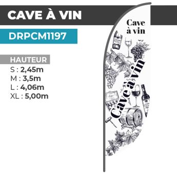 Drapeau CAVE À VIN | Voile + Mat | avec ou sans Pied