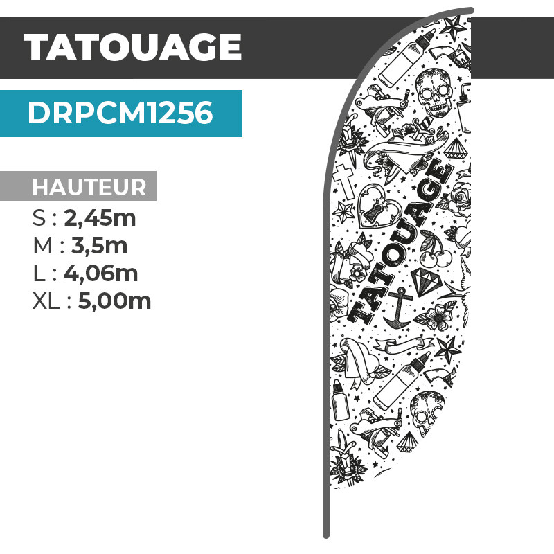 Drapeau TATOUAGE | Impression Durable | DRPCM1256