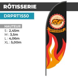 Drapeau RÔTISSERIE | Voile + Mat | avec ou sans Pied