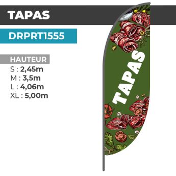Drapeau TAPAS | Voile + Mat | avec ou sans Pied