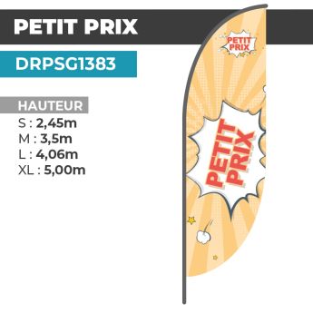 Drapeau PETIT PRIX | Voile + Mat | avec ou sans Pied