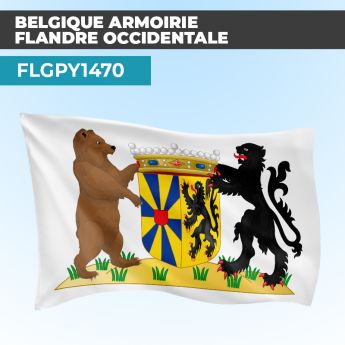 Drapeau ARMOIRIE FLANDRE OCCIDENTALE | Pavillon | Provinces Belges