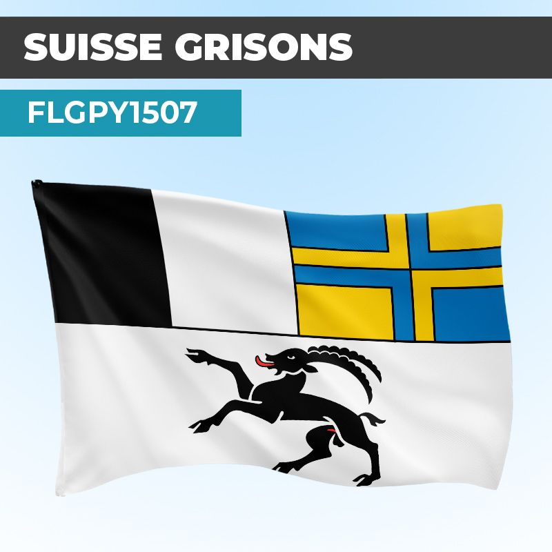 Drapeau GRISONS | Pavillon | Cantons Suisses