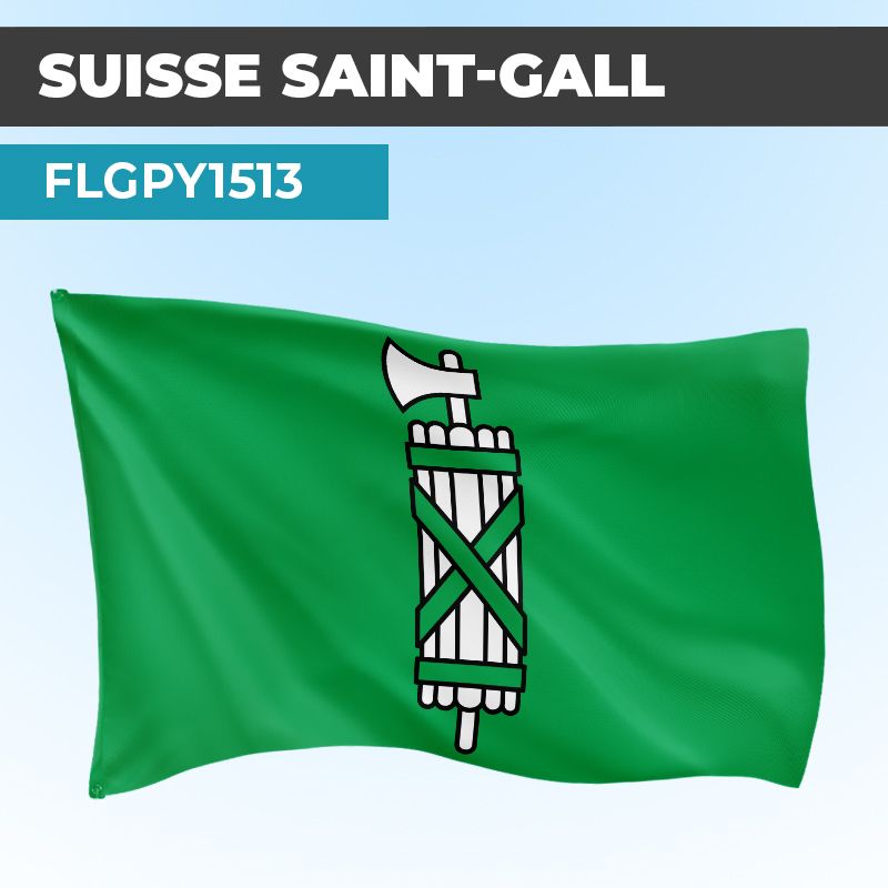 Drapeau SAINT-GALL | Pavillon | Cantons Suisses
