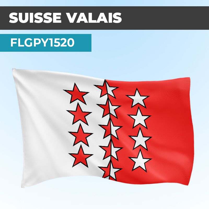 Drapeau VALAIS | Pavillon | Cantons Suisses