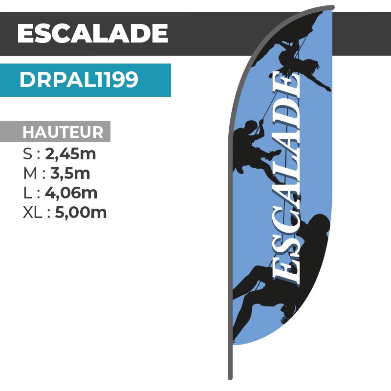Drapeau ESCALADE | Voile + Mat | avec ou sans Pied