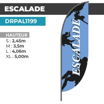 Drapeau ESCALADE | Voile + Mat | avec ou sans Pied