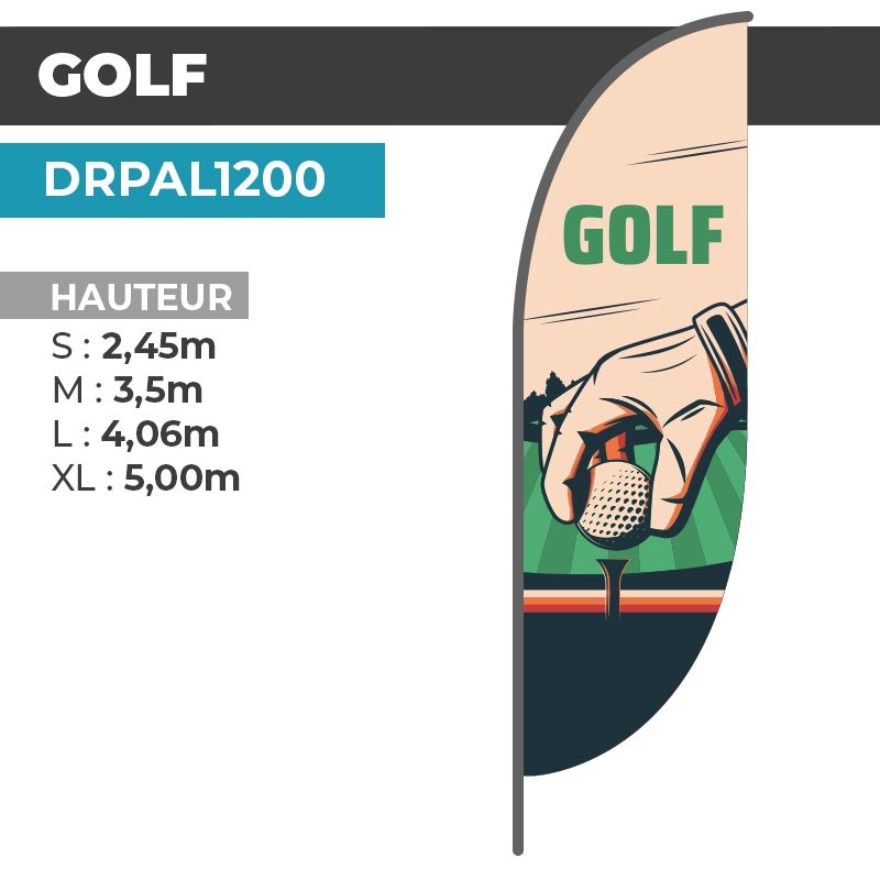 Drapeau GOLF | Voile + Mat | avec ou sans Pied