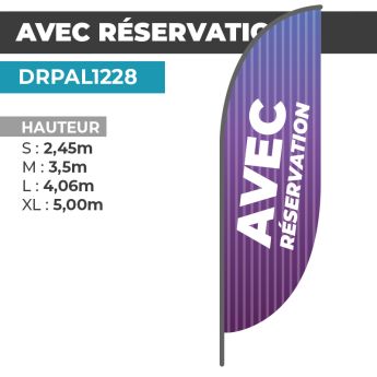 Drapeau AVEC RÉSERVATION | Voile + Mat | avec ou sans Pied