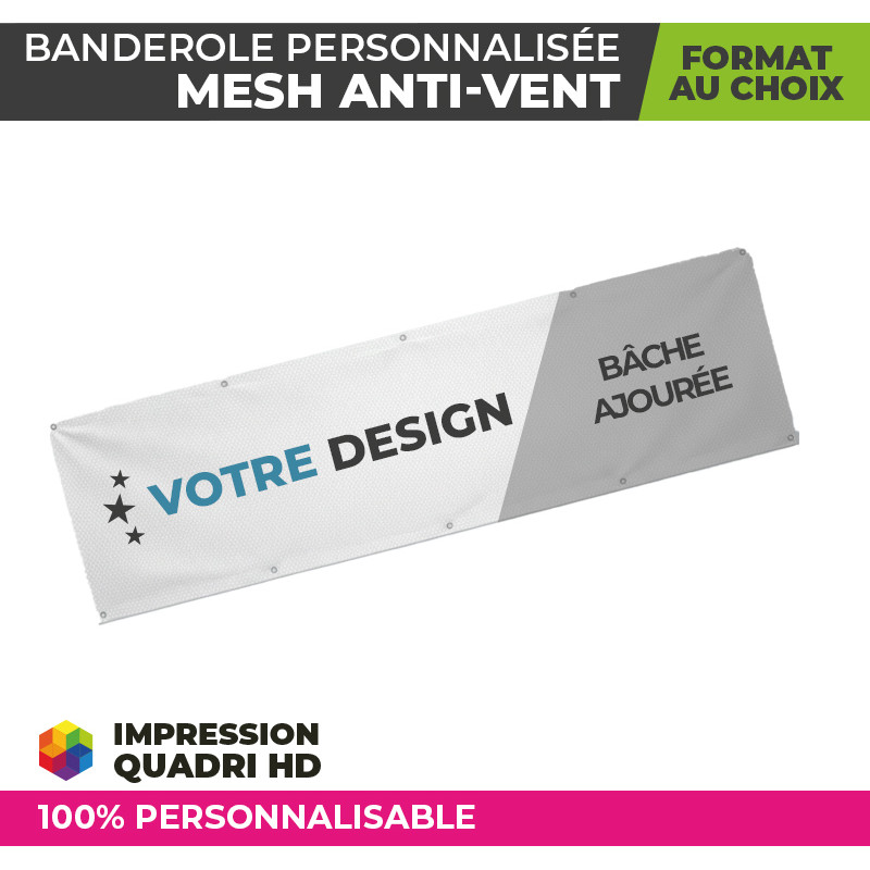Banderole personnalisée résistante au vent