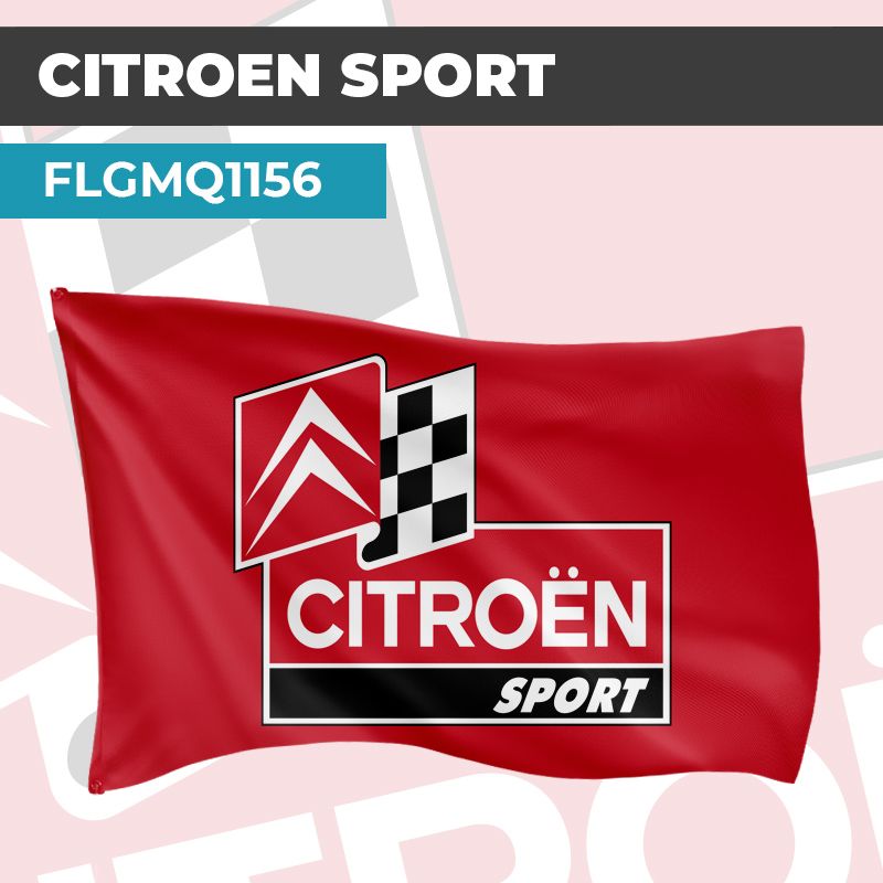 Drapeau CITROËN SPORT ROUGE FLASH | Pavillon | Marque Automobile